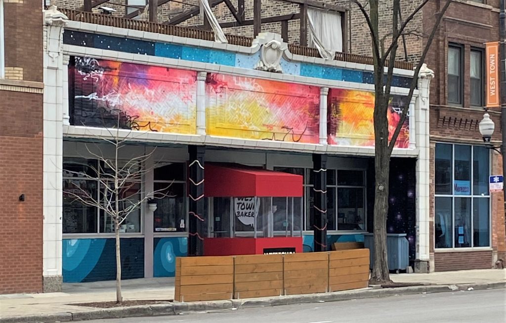 colorful exterior of West Town Bakery